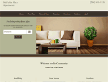 Tablet Screenshot of leasemcfarlinapartments.com